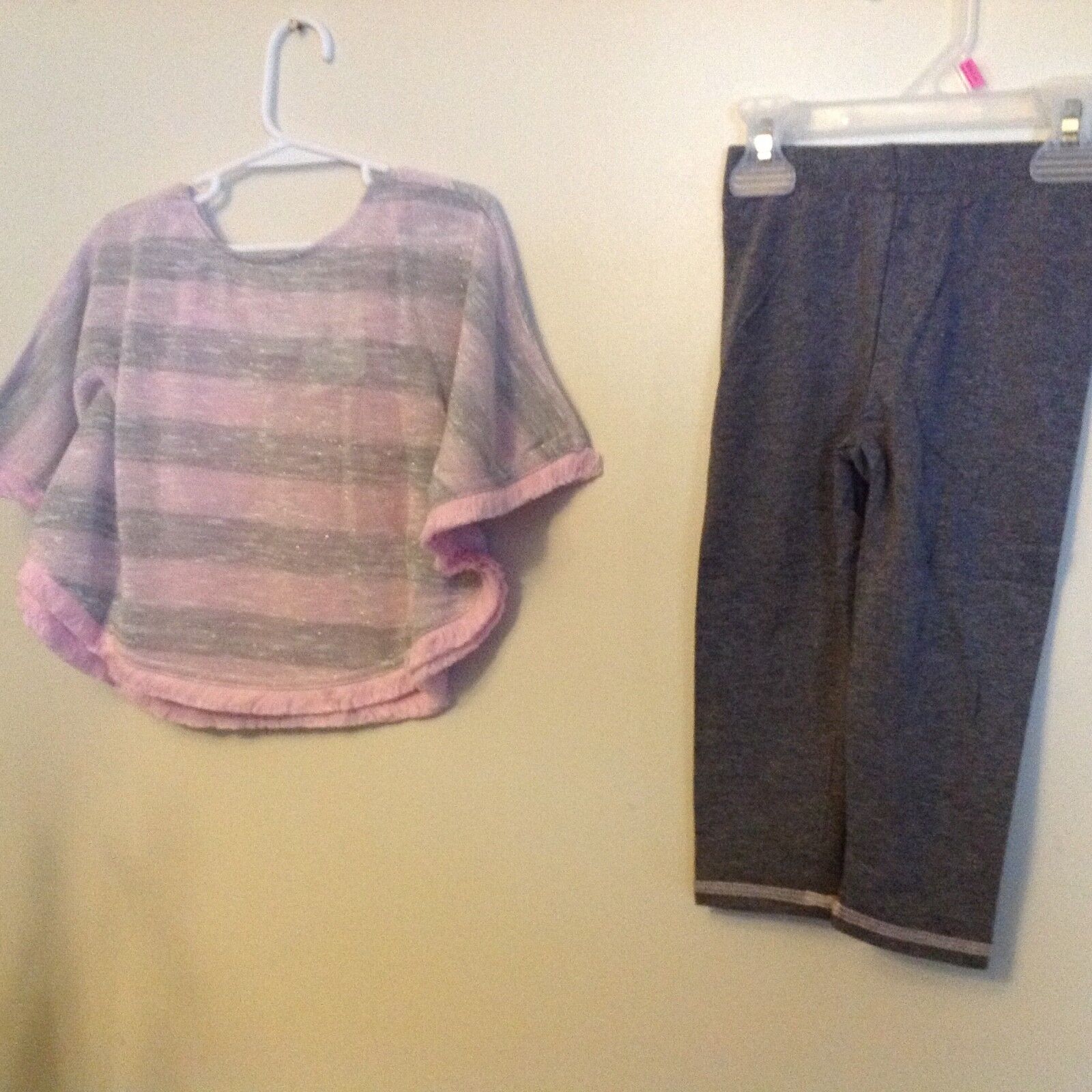 Youngland Little Girl Outfit Pink & Gray Sparkly Threads Nwt Reg. $44 Sz 6