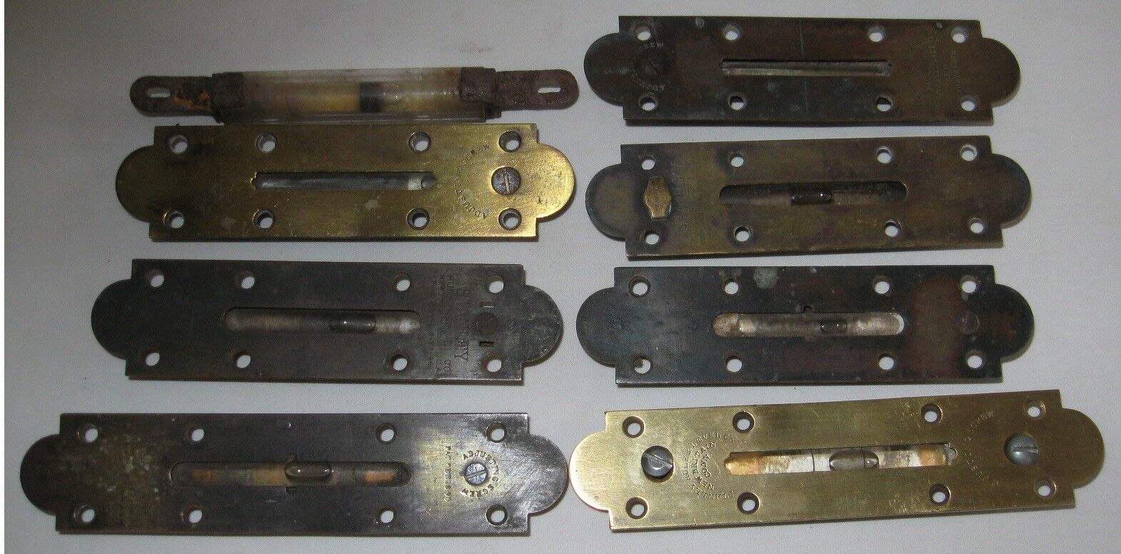 Antique Stanley Level Parts Brass Plates W/ Vials Pat 1890's