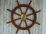 36" Wood Ship Wheel ~ Large Boat Steering Helm ~ Wooden  Nautical Captains Decor