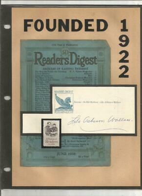 Lila Acheson Wallace Autograph, Founder Of Readers Digest
