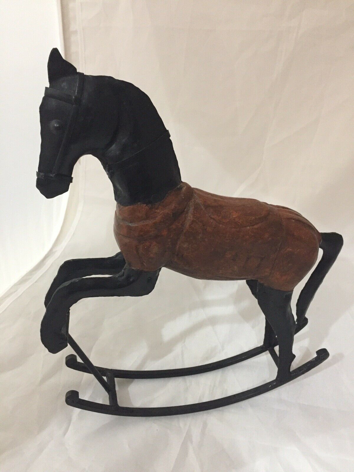 Metal Rocking Horse Figurine~sculpture Art Decor