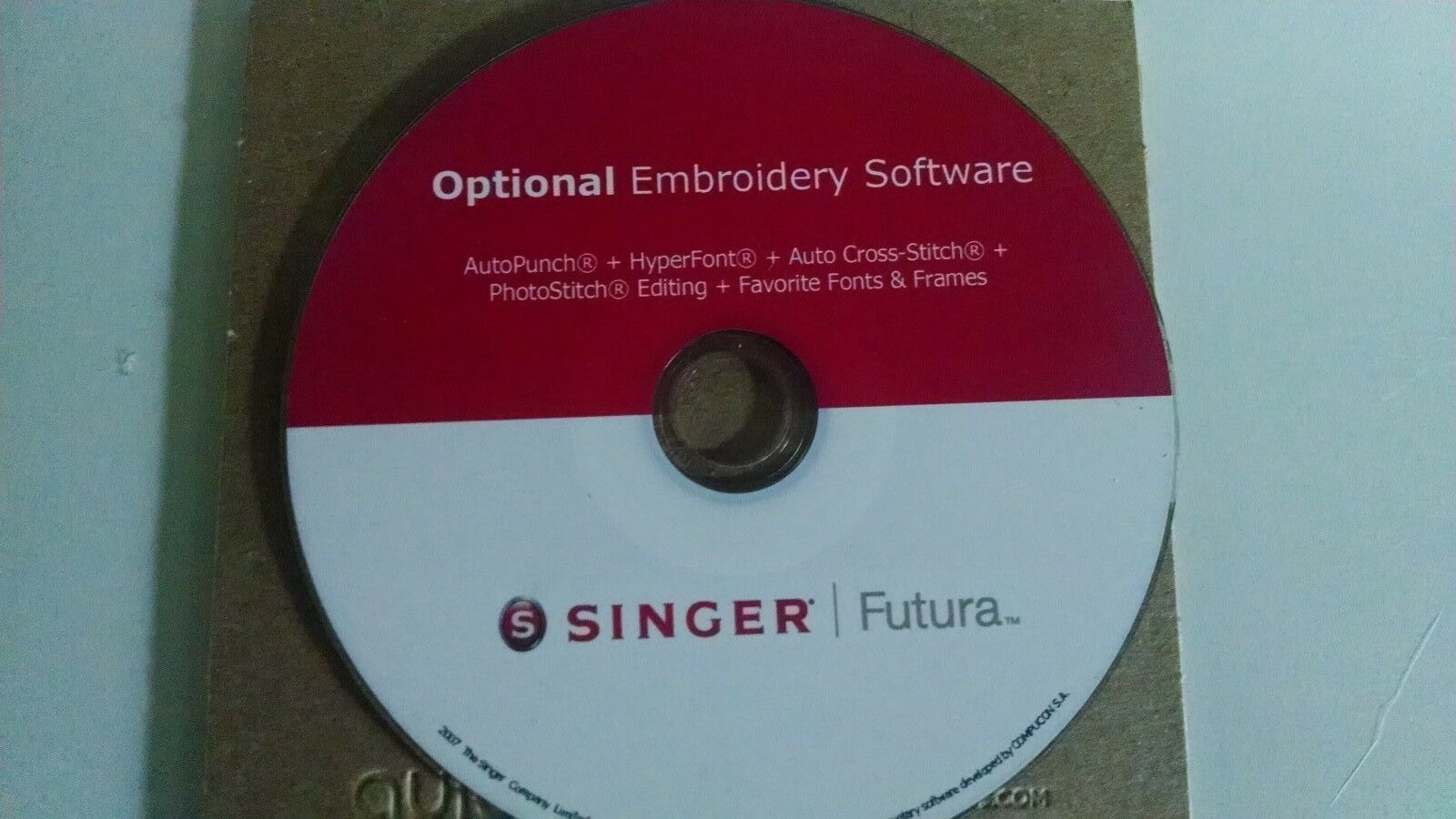 Singer Futura Optional Software Hyperfont, Autopunch, Editing,photostitch & More
