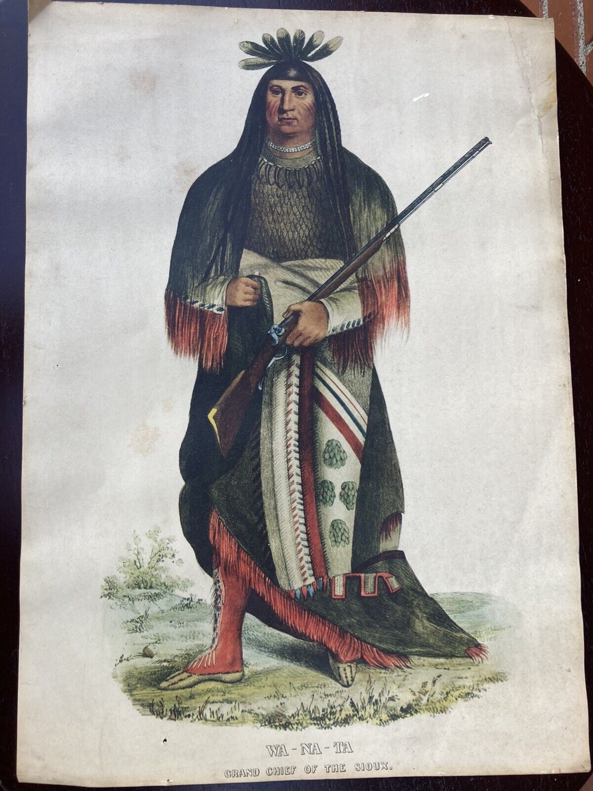 Vintage Wa Na Ta Grand Sioux Chief Lithograph Or Print 10” X 14”