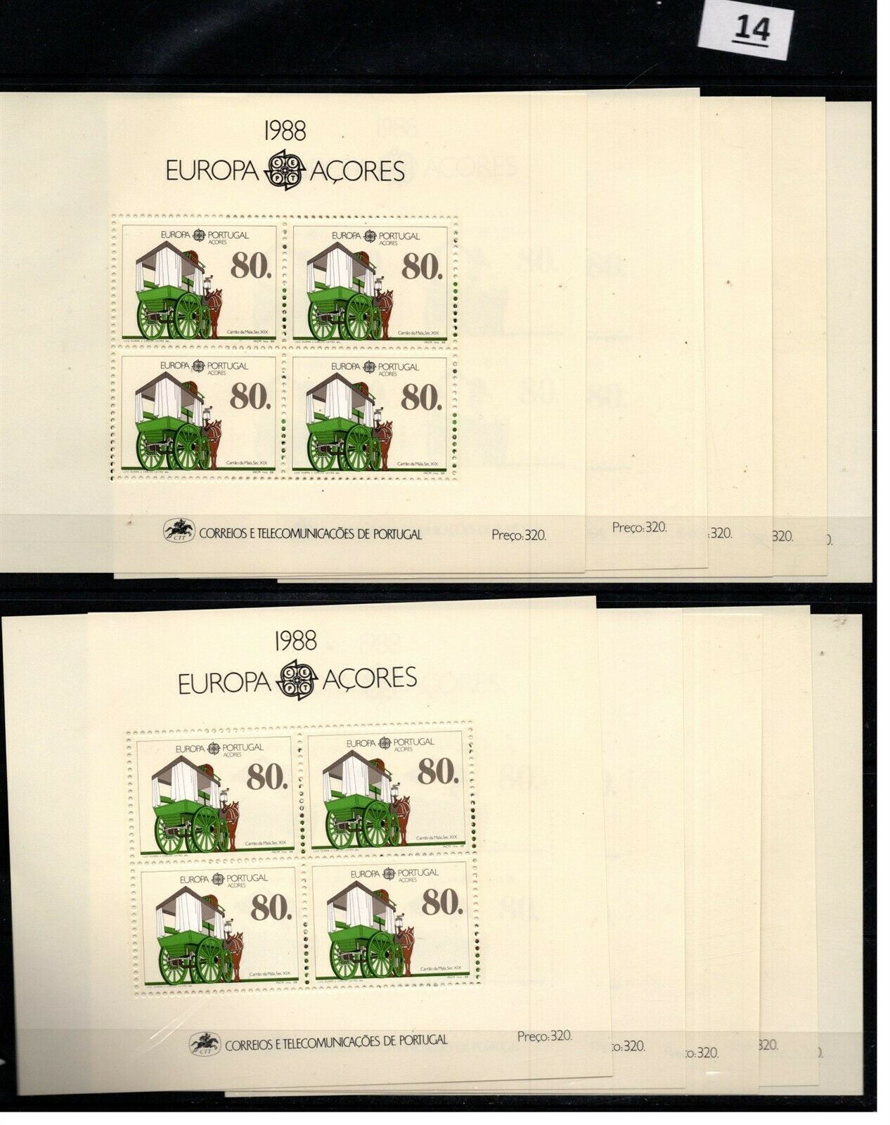 Cb 10x Portugal - Mnh - Europa Cept 1988 - Transprot - Horses - Azores