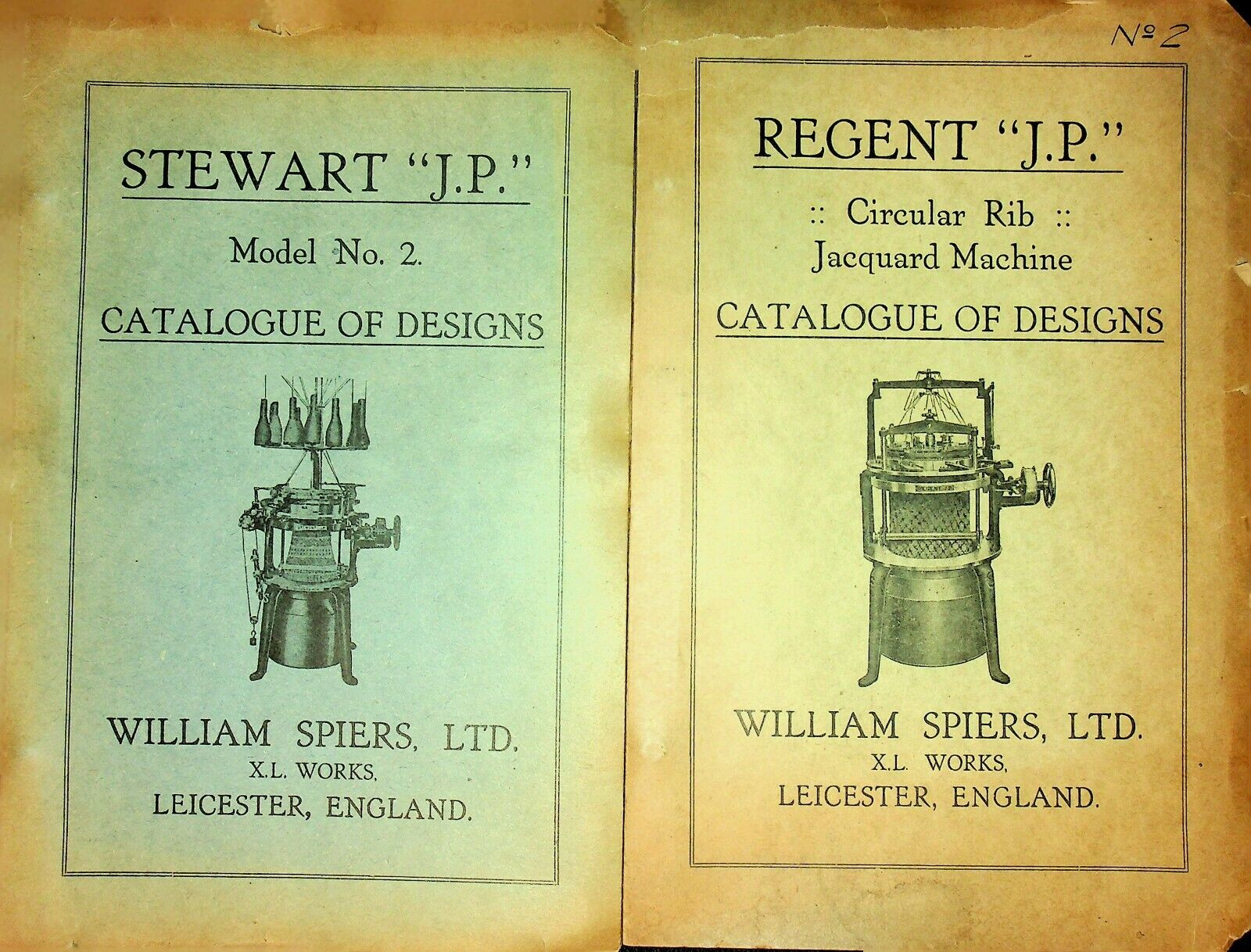 Lot Of 2 Antique Stewart Jp Regent Jp Catalogue Of Designs Knitting Jacquard