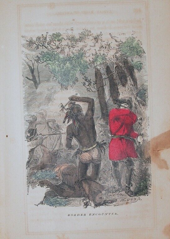 1857 Engraving American Indian Wars Shawanee Delawares