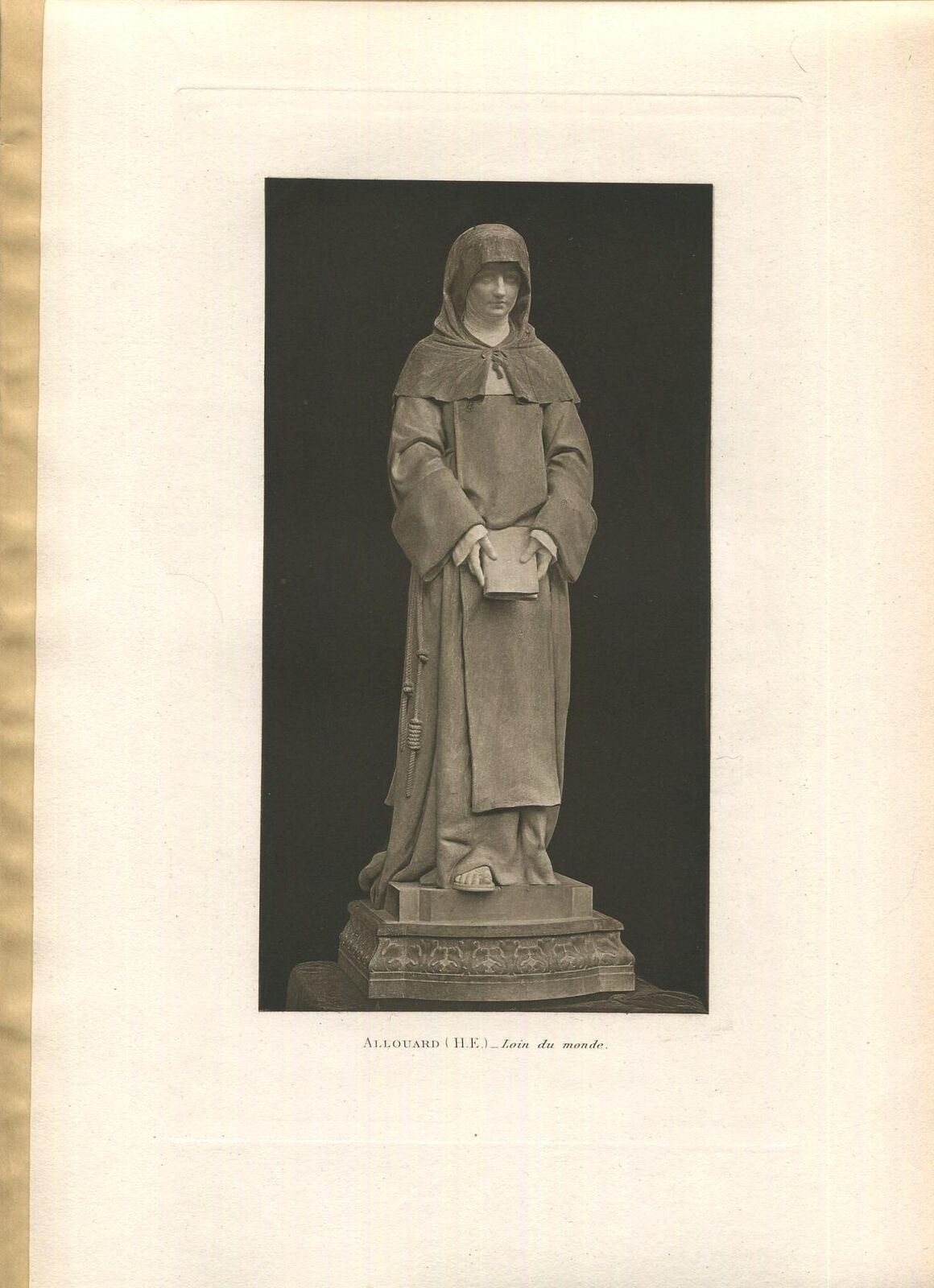 Antique Catholic Woman Sister Nun Holy Prayer Book Sculpture Art Paper Print