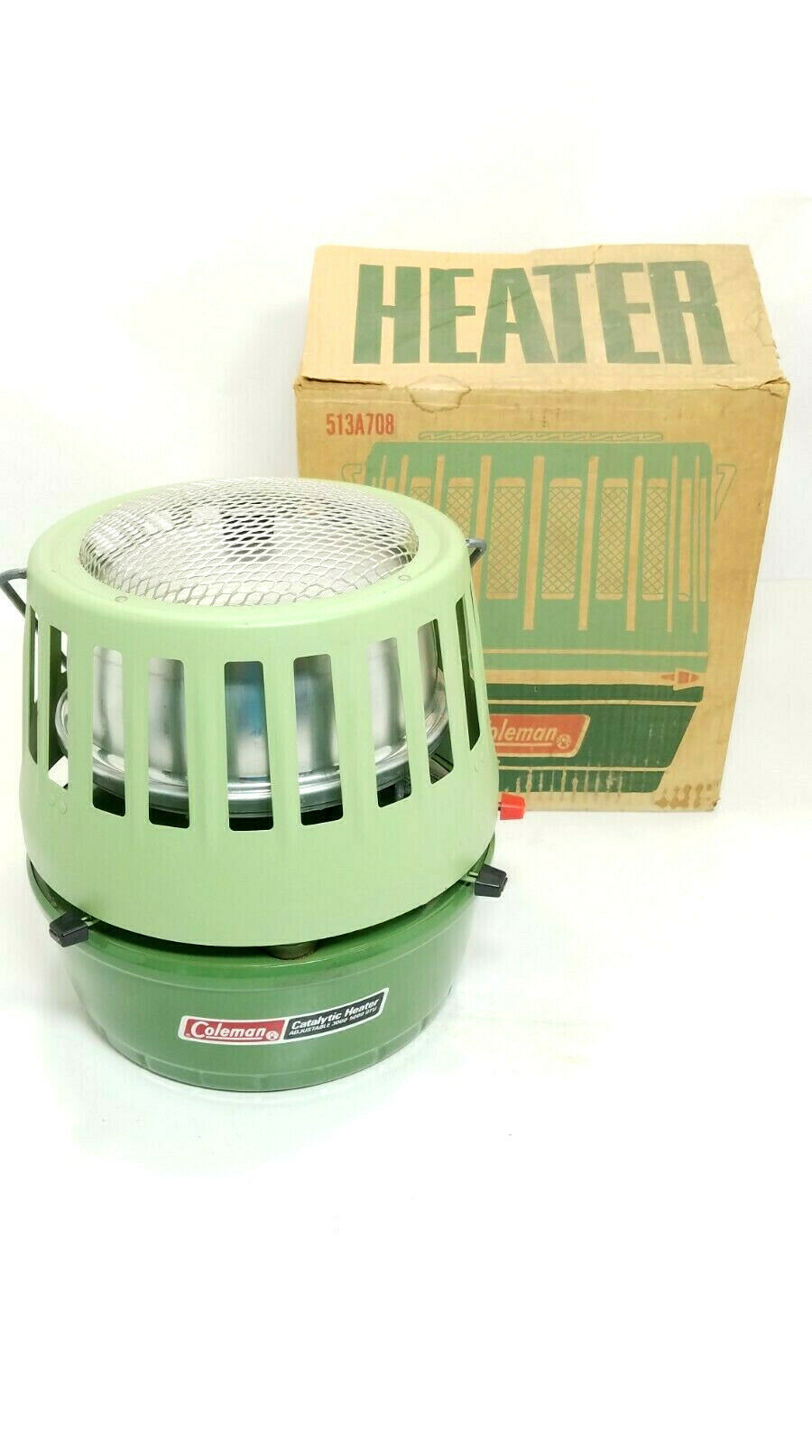 Vintage Coleman Lantern Catalytic Heater 513a708 Dial-temp 3000-5000 Btu 1974