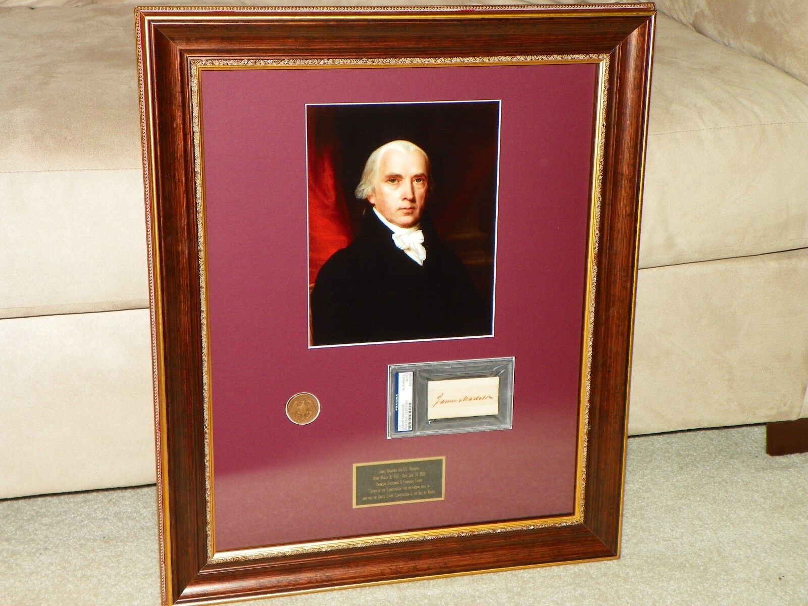 James Madison Signed Autograph - Psa/dna Cert. # Ae00786