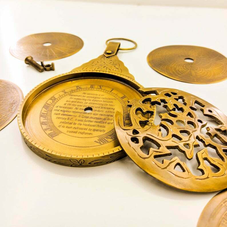 Vintage Antique Brass Astrolabe 8" English Globe Navigation Maritime Astrologica