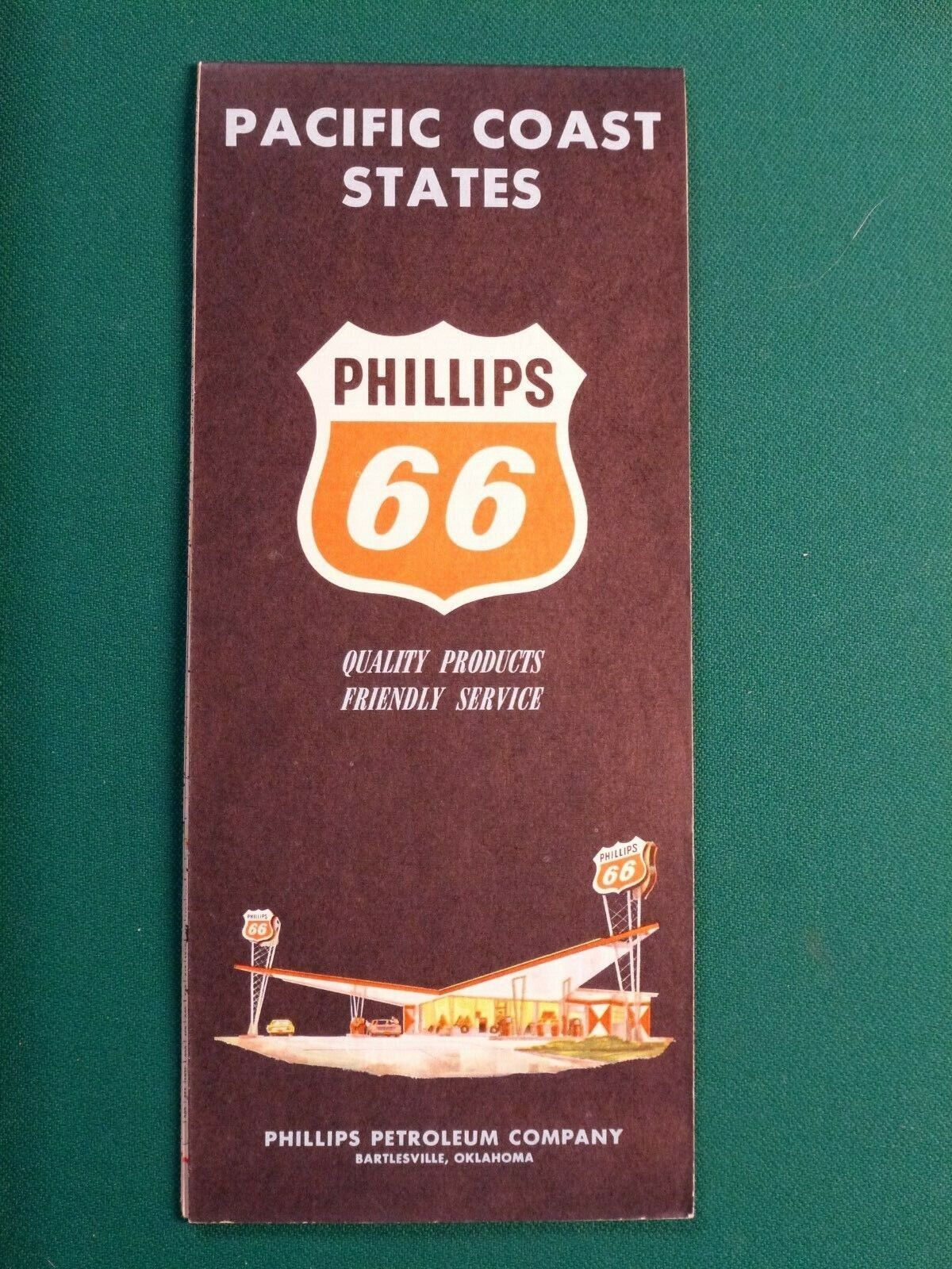 Phillips Oil 1963 Road Map Of Pacfic Coast States