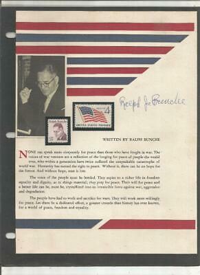 Ralph Bunche Autograph, Diplomat And Actor