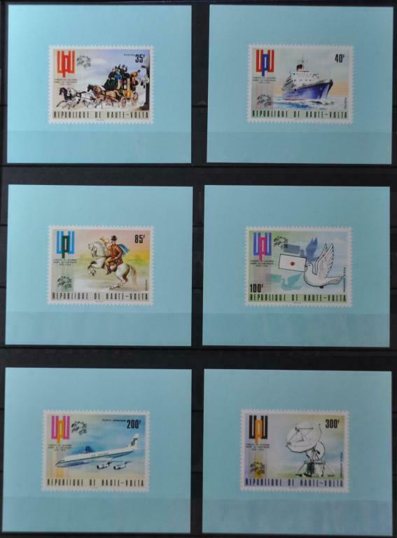 Upper Volta Transport Universal Postal Union Centenary 6 Delux Sheets 1974 Mnh