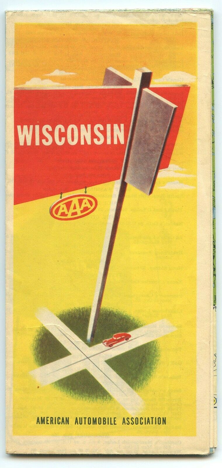 Vintage Aaa 1946 Wisconsin Road Map