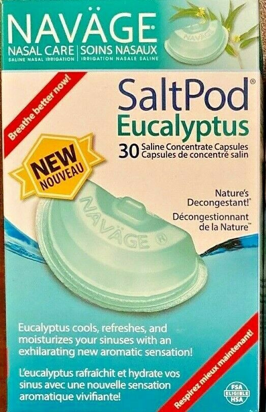 New! Navage Eucalyptus Salt Pods 30 Ct  Brand New & Sealed - Saltpod 12/22 Exp