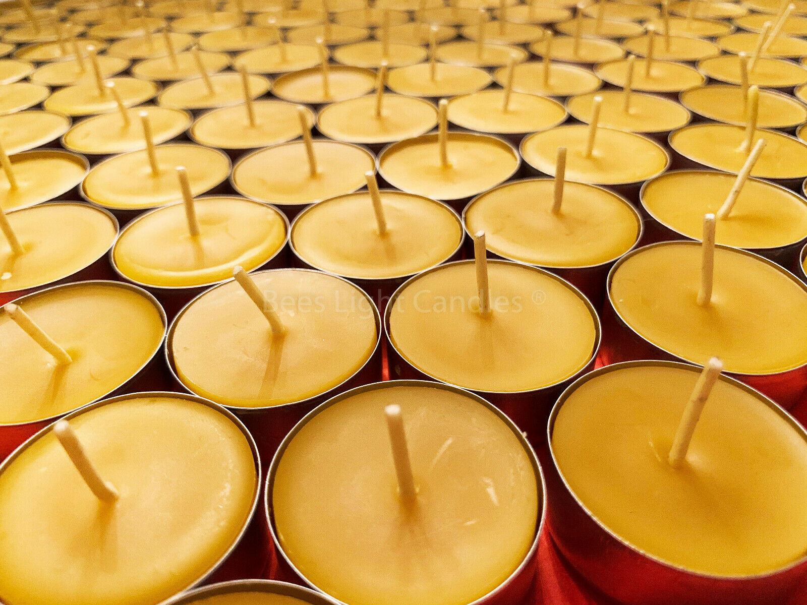 🐝 Beeswax Tealights Bulk 100% Pure Candles / Usa Honey Tea Lights / Aluminum 🐝