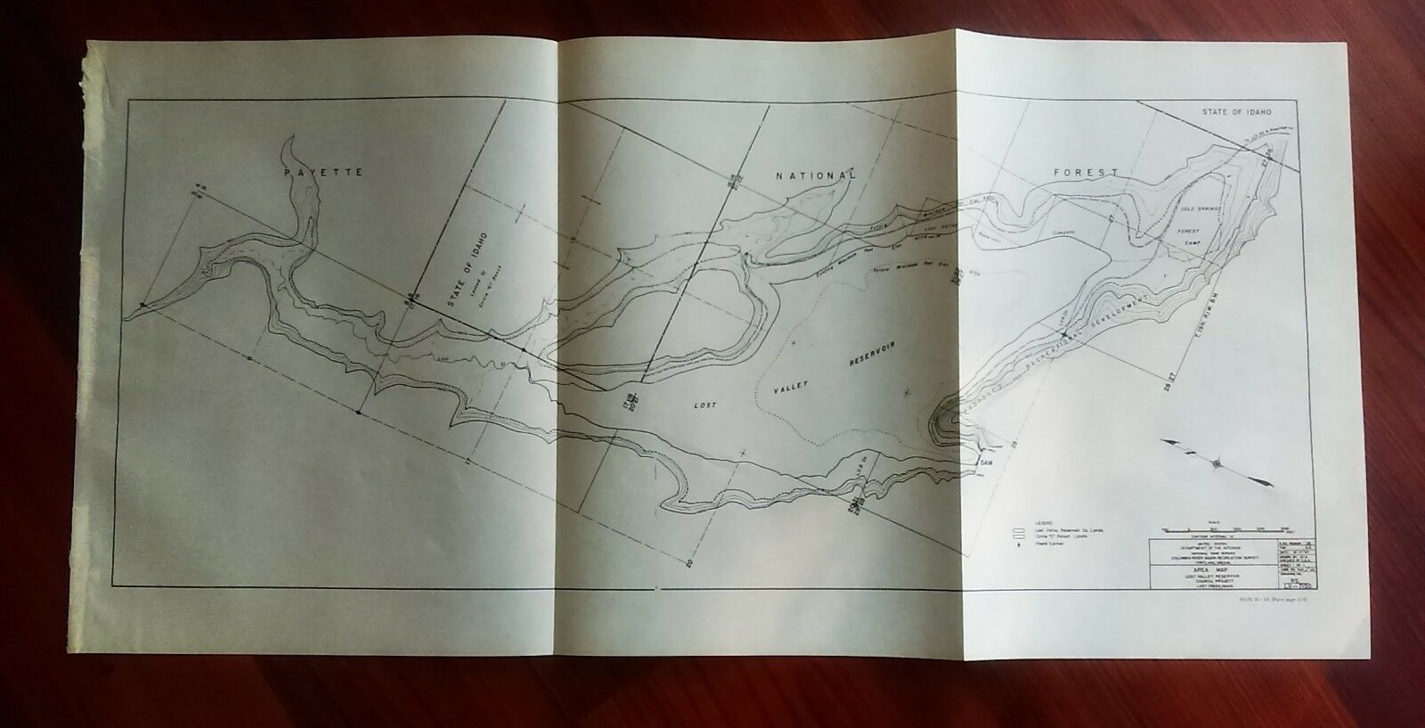 1950 Columbia River Recreation Survey Map Payette National Forest Dam Idaho