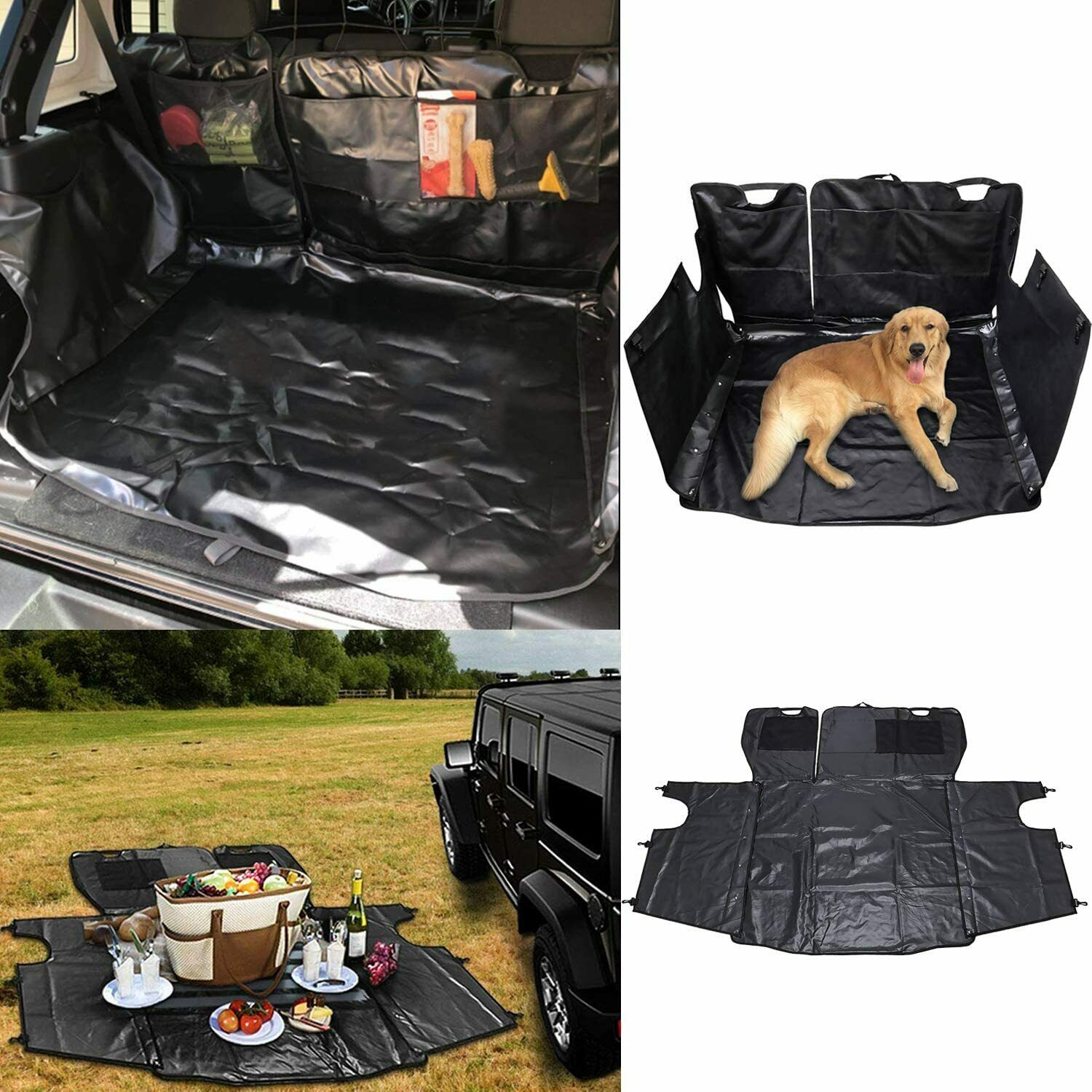 Pet Dog Car Seat Cover Rear Cargo Liner For Jeep Wrangler Jl Jlu 4 Door 2018-20