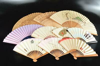 #7971: Japanese Bamboo Paper Folding Fan/sensu Bundle Sale Kimono Tea Ceremony