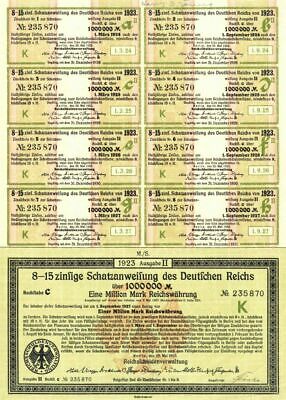 Schatzanweifung Des Deutfchen Reichs 1923 - 1,000,000 German Marks Bond