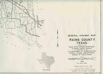 Rains County Texas General Highway Map 1968 State Highway Department