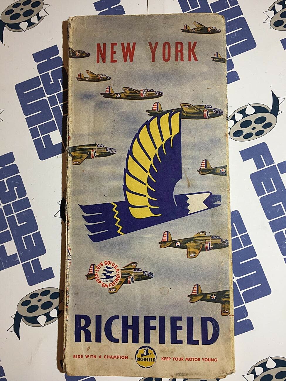 Richfield Oil Corporation-branded Map Of New York State And Northeast