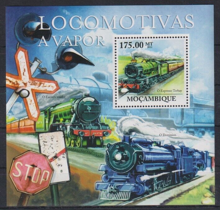V541. Mozambique - Mnh - 2011 - Transport - Trains - Steam - Bl.