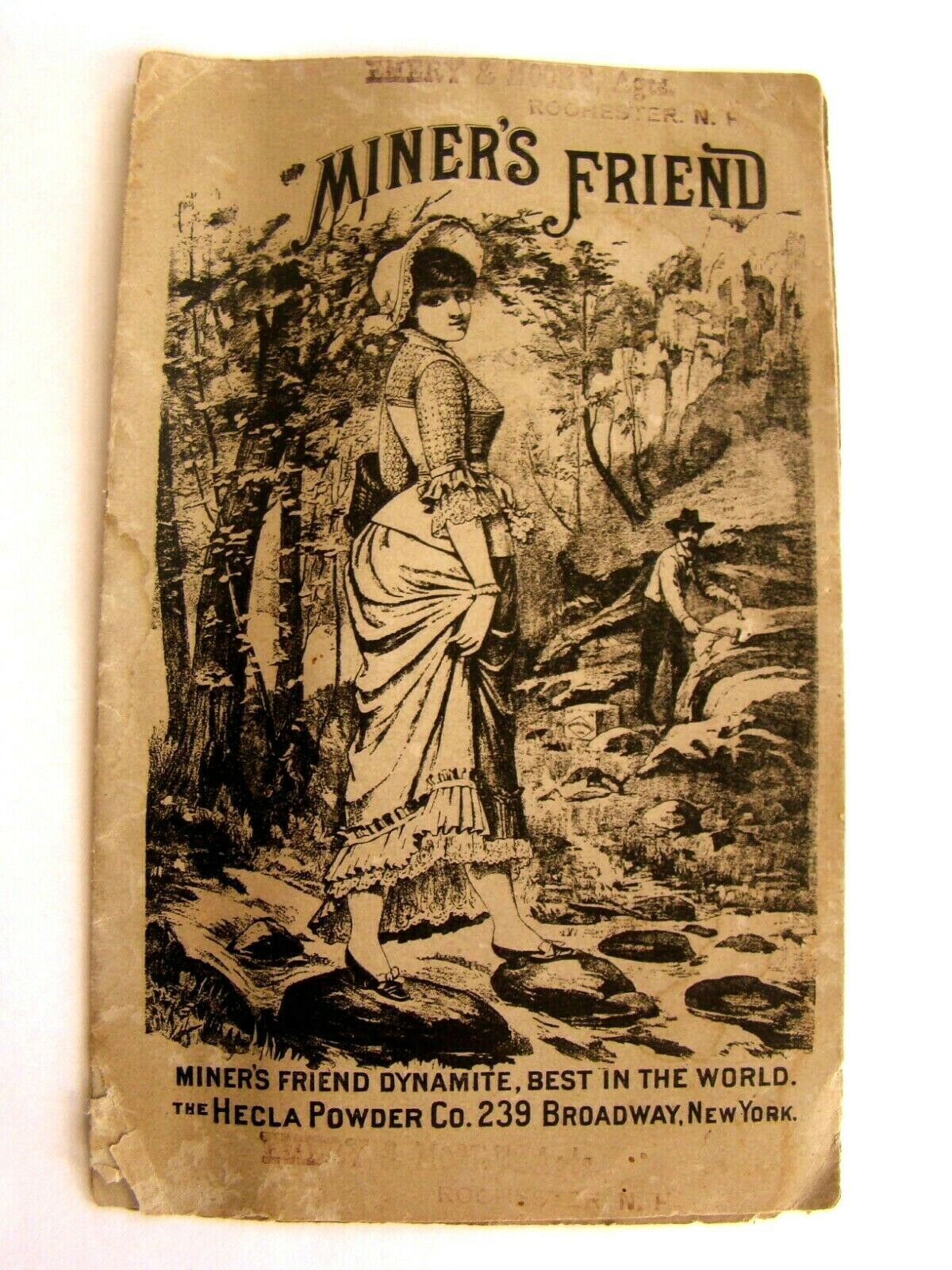 1890s Ephemera  Advertisement Miner's Friend Dynamite ~ 8-sided Pamphlet