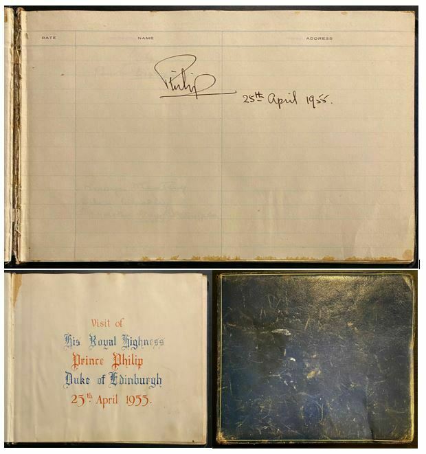 1955 Autographed Guest Book Signed Prince Philip Queen Elizabeth Ii Beckett Coa