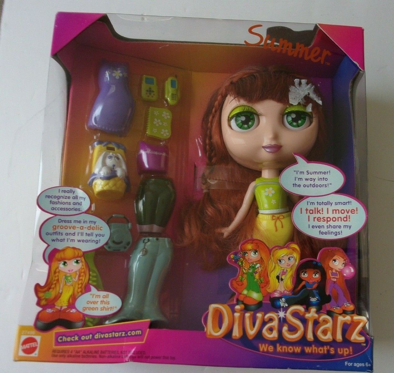 Nib Mattel 2000 Diva Starz Summer Interactive Doll/accessories-talk/move/respond