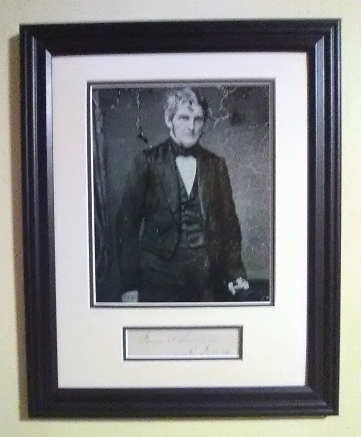 James F Simmons(1795-1864)/ Autograph /us Senator - Rhode Island / Framed 10x13"