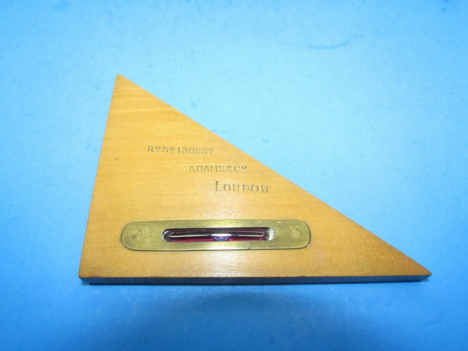 Showy Adams & Co London England Boxwood Triangle With Built-in Level & Design #