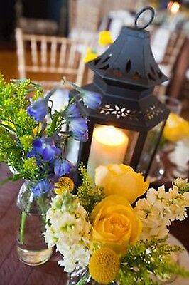 10 Small 8" Black Stagecoach Lantern Candle Holder Wedding Florist Centerpiece