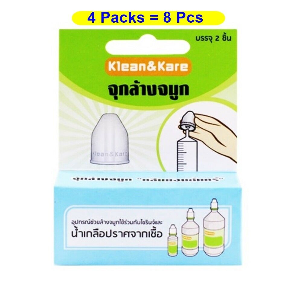 Nose Wash Nasal Irrigation Adaptors Clean Klean&kare 4 Packs 8 Pcs