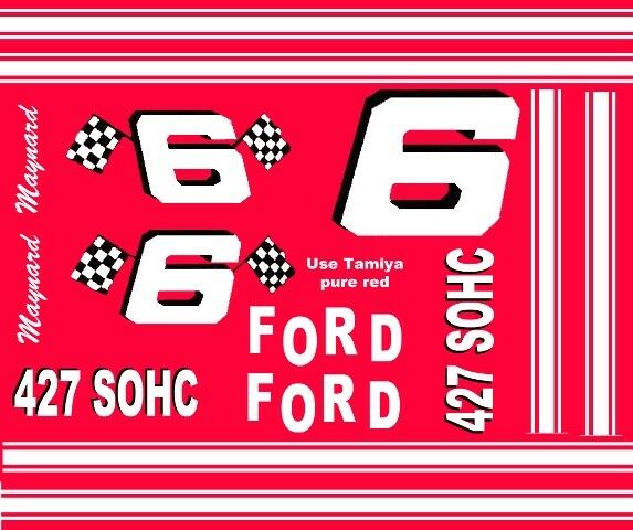 #6 Maynard Troyer Ford 1/64th Ho Scale Slot Car Decals