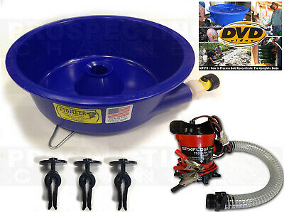 Blue Bowl Pan Gold Prospecting Concentrator + How To Dvd + Pump + Leveler Kit