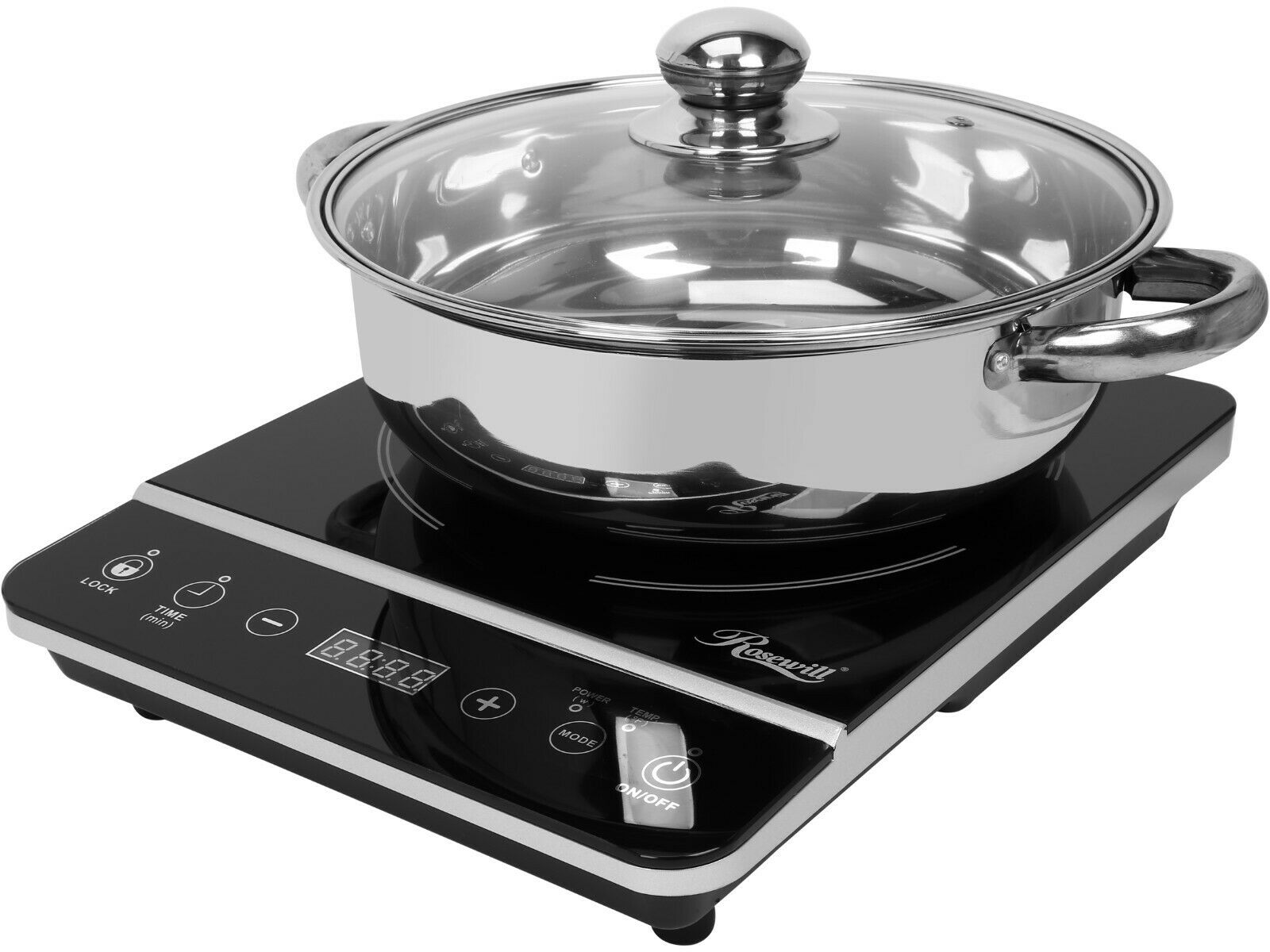 Rosewill 1800w Induction Cooker W/ Steel Pot 10' 3.5qt - Black