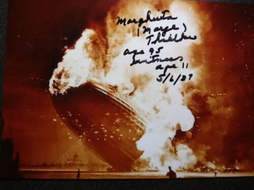 Marge Thielke Authentic Hand Signed 4x6 Photo 1937 Hindenburg Disaster Witness